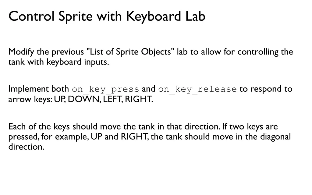 control sprite with keyboard lab