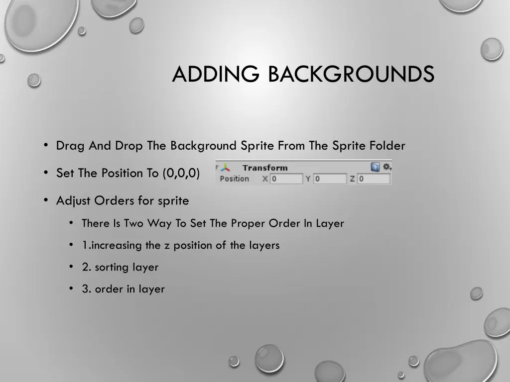 adding backgrounds