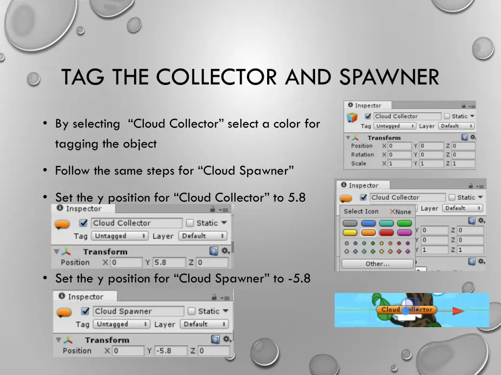 tag the collector and spawner