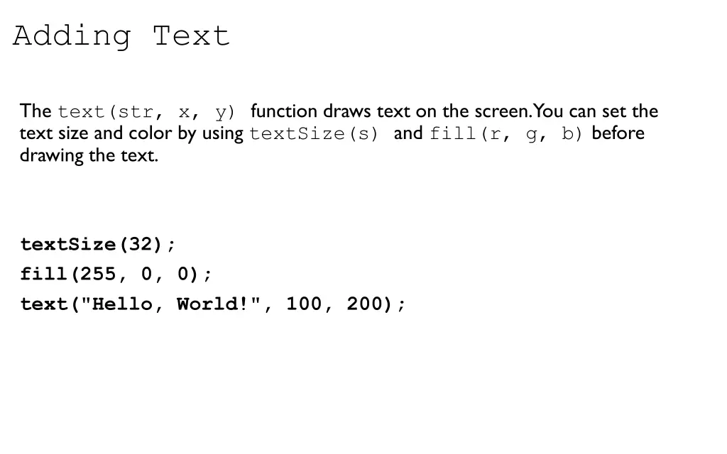 adding text