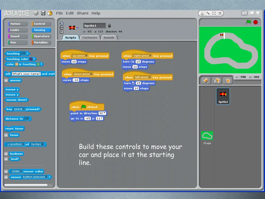 build these controls to move your car and place