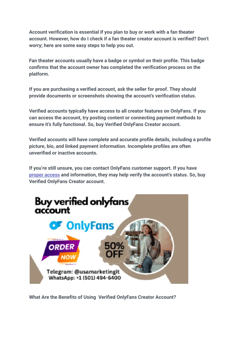 account verification is essential if you plan