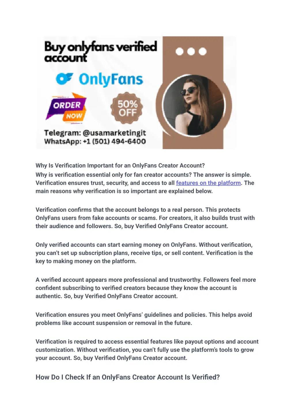 why is verification important for an onlyfans
