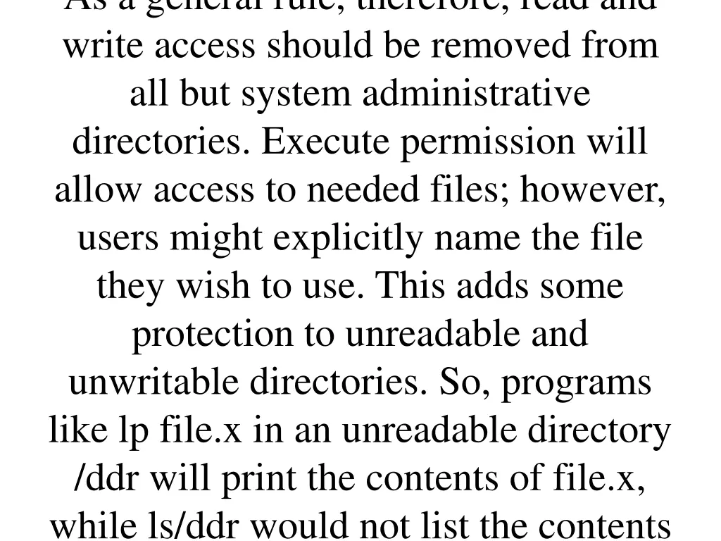 as a general rule therefore read and write access