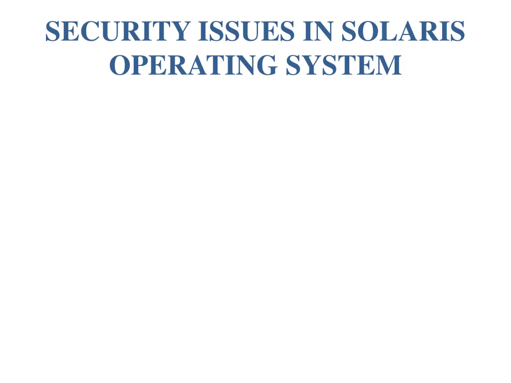 security issues in solaris operating system