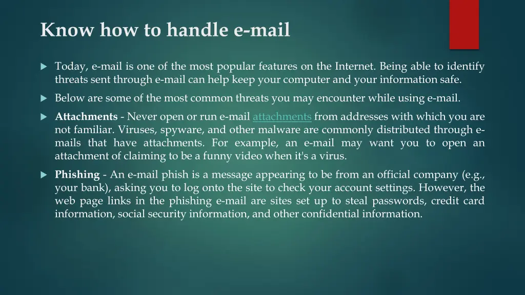 know how to handle e mail