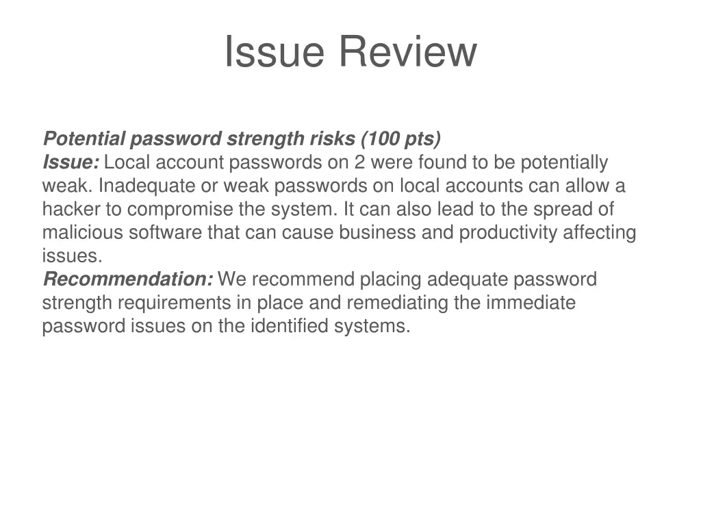 issue review