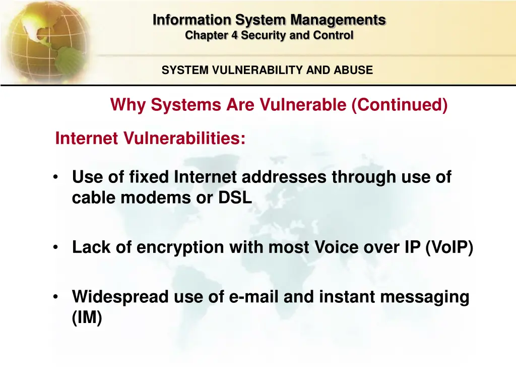 information system managements chapter 4 security 1