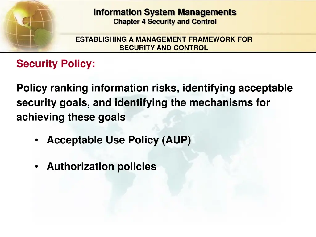 information system managements chapter 4 security 16