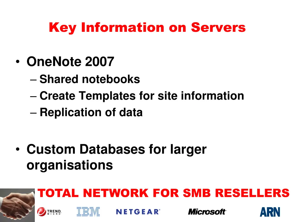 key information on servers