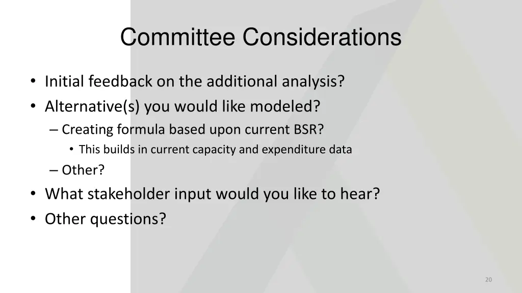 committee considerations