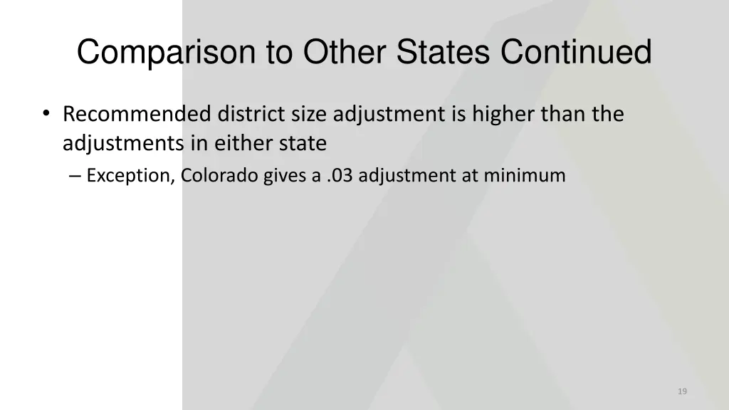 comparison to other states continued