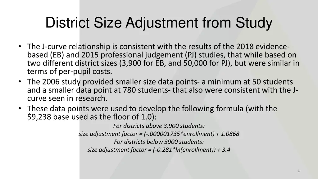 district size adjustment from study