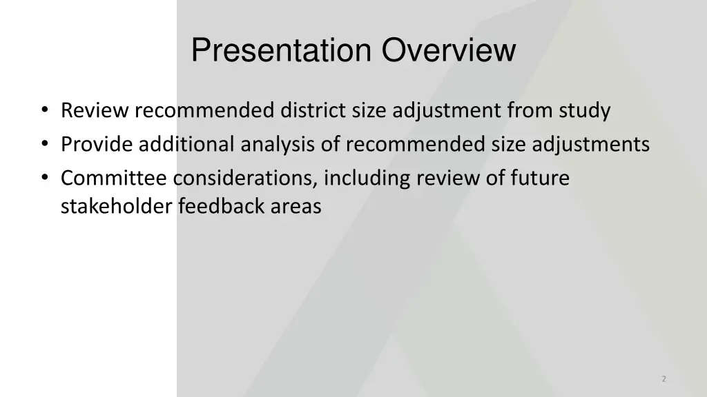 presentation overview