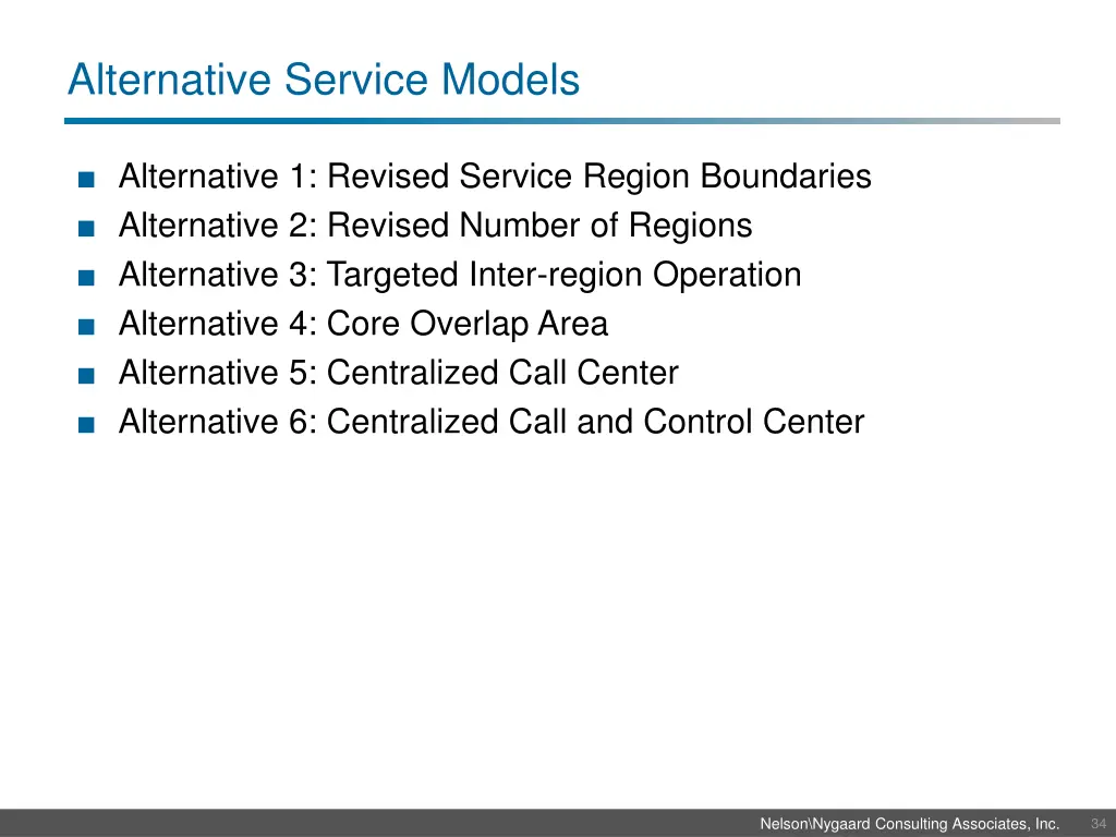alternative service models