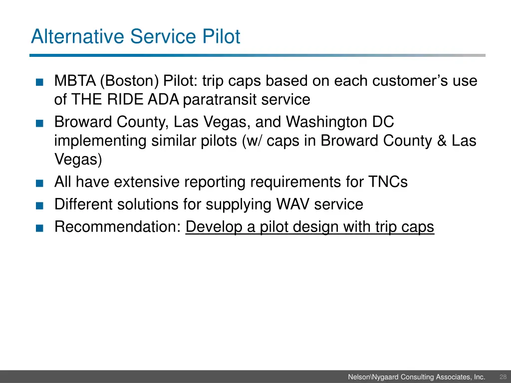 alternative service pilot