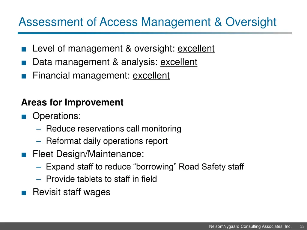 assessment of access management oversight