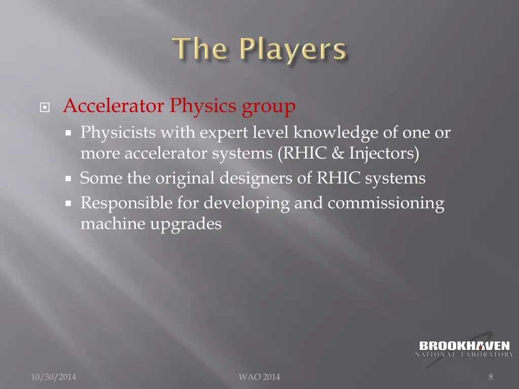 accelerator physics group physicists with expert