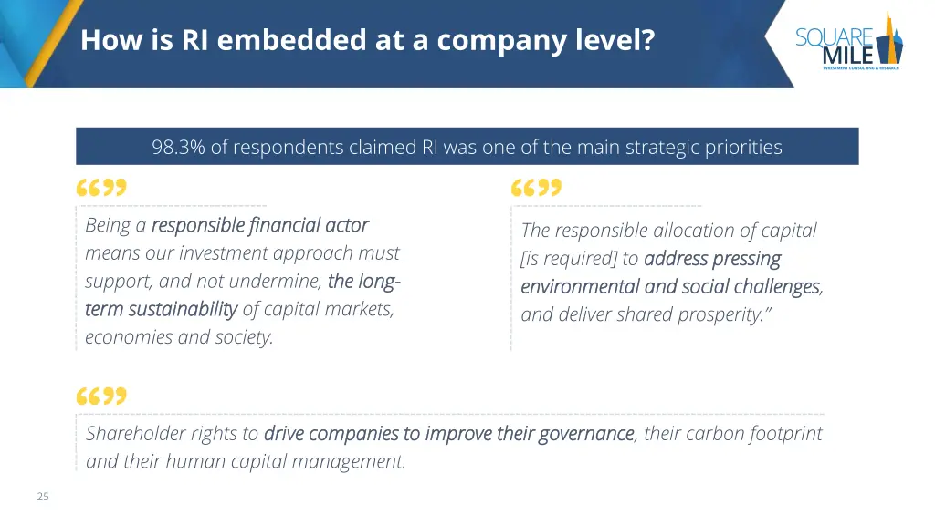 how is ri embedded at a company level