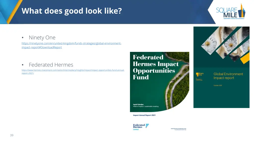 what does good look like