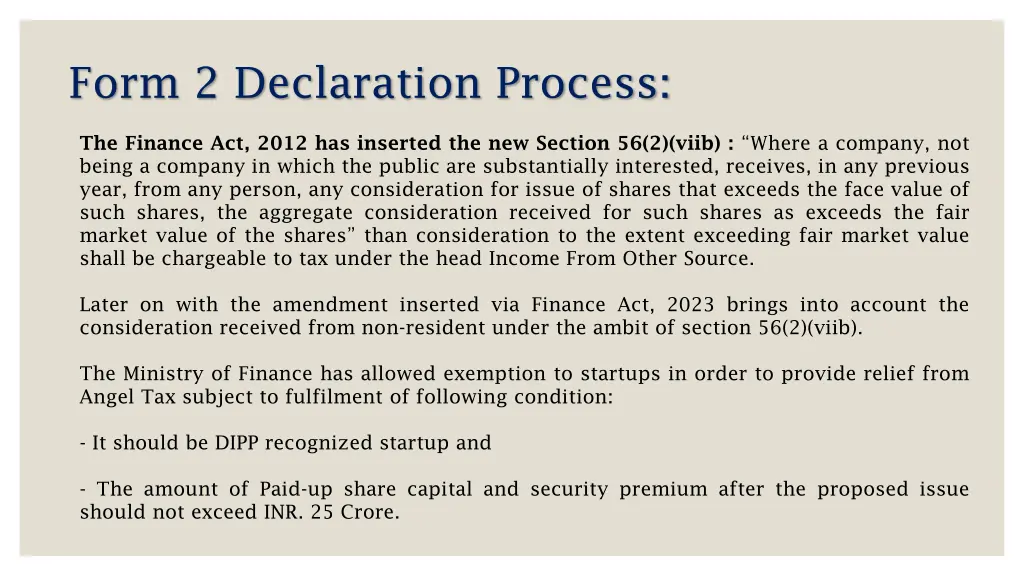 form 2 declaration process