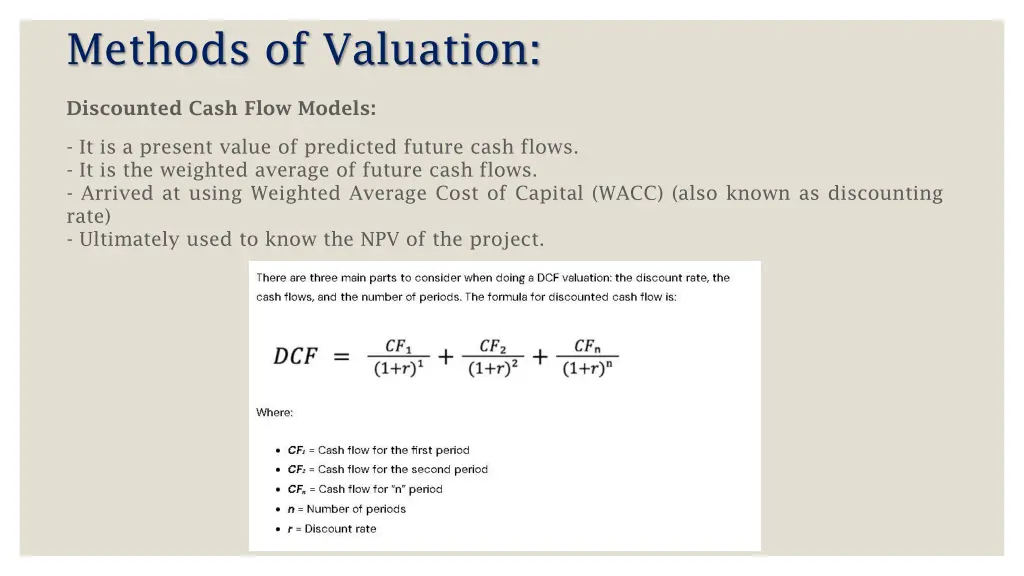 methods of valuation 1