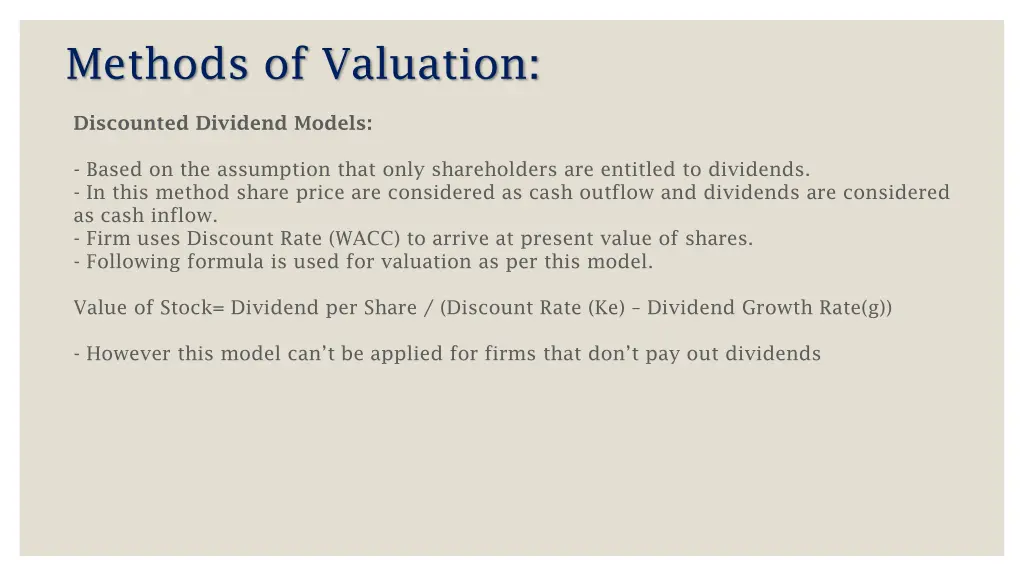 methods of valuation 3