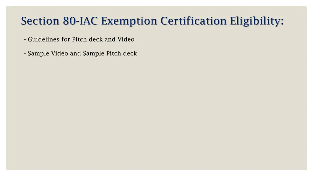 section 80 iac exemption certification eligibility 5