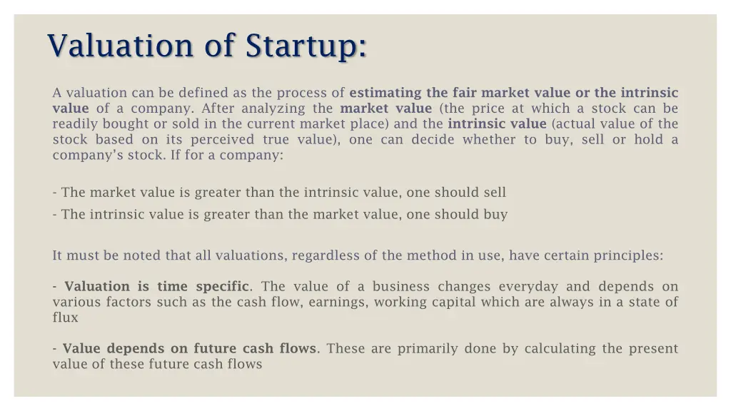 valuation of startup