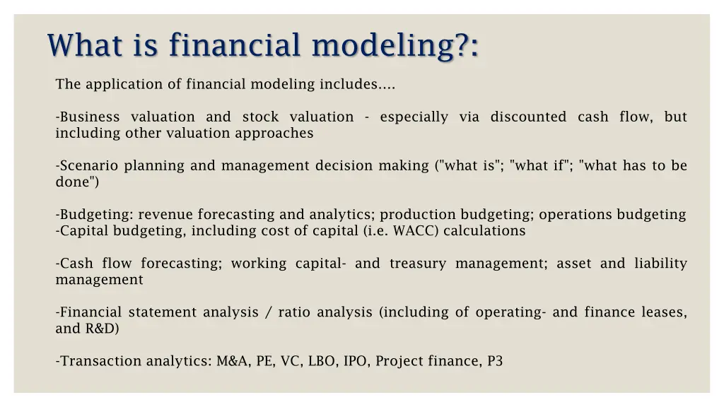 what is financial modeling 1