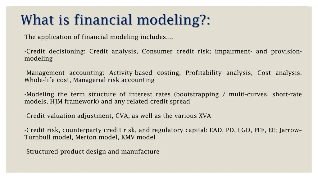 what is financial modeling 2