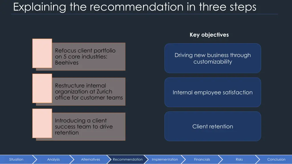 explaining the recommendation in three steps
