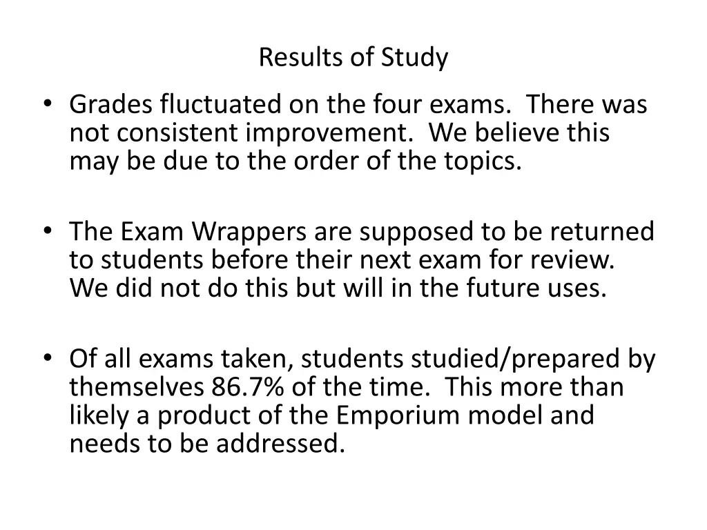 results of study