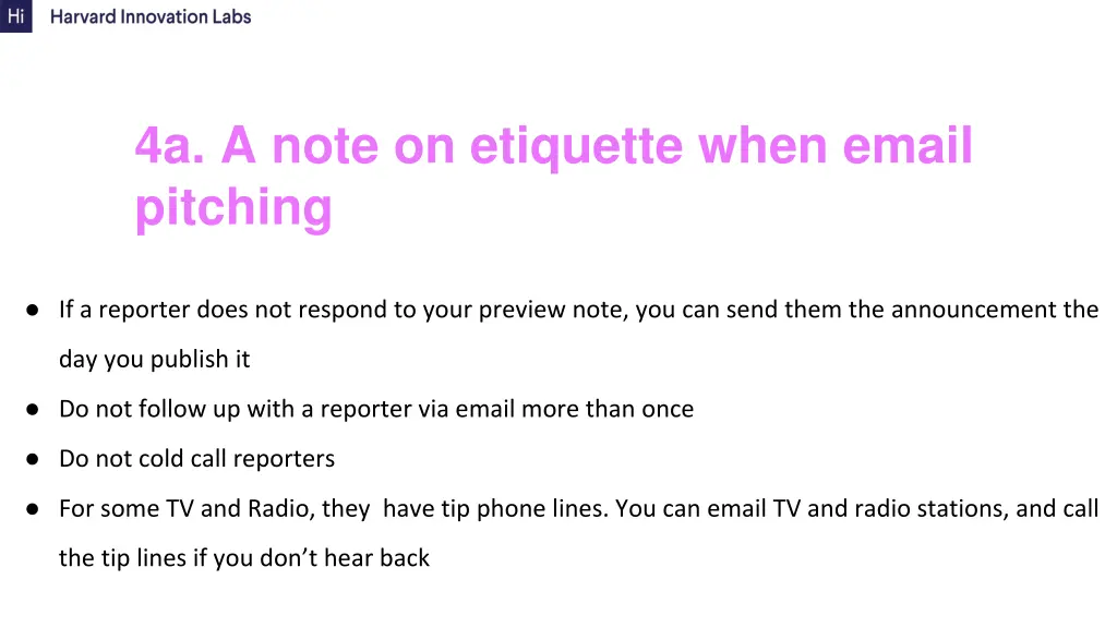 4a a note on etiquette when email pitching