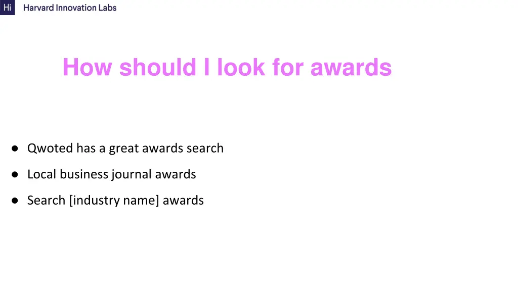 how should i look for awards