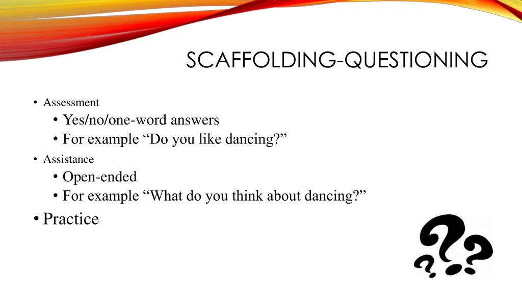 scaffolding questioning