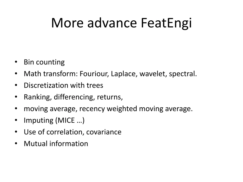 more advance featengi