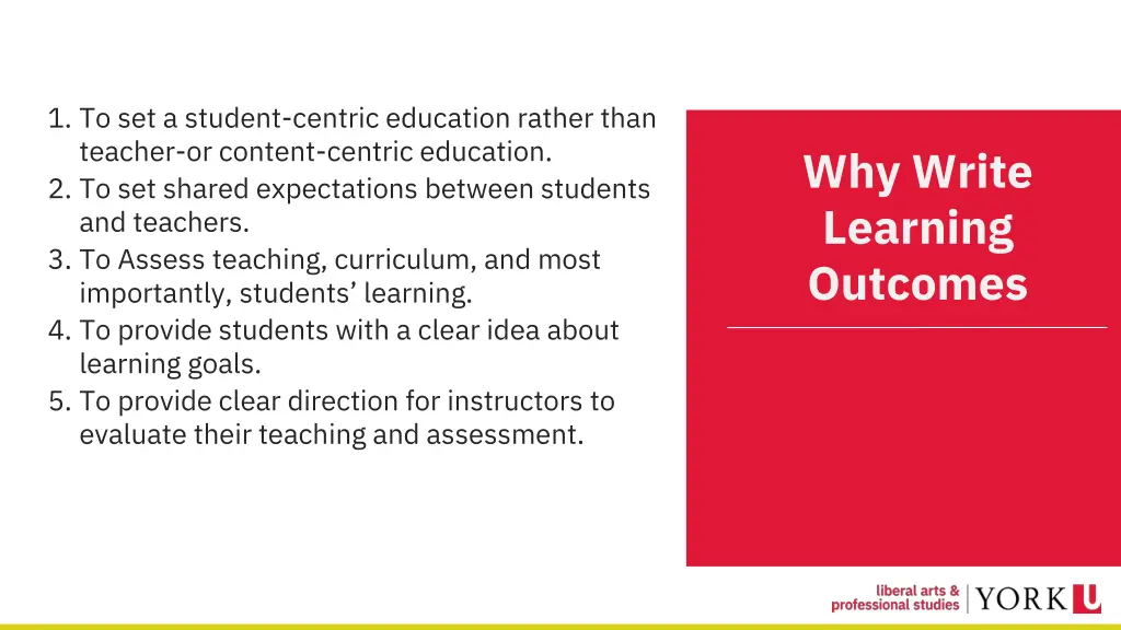 1 to set a student centric education rather than