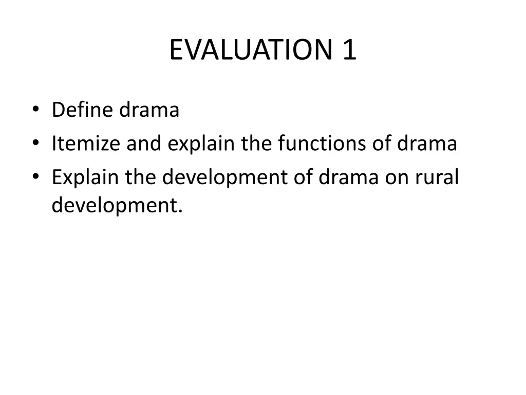 evaluation 1