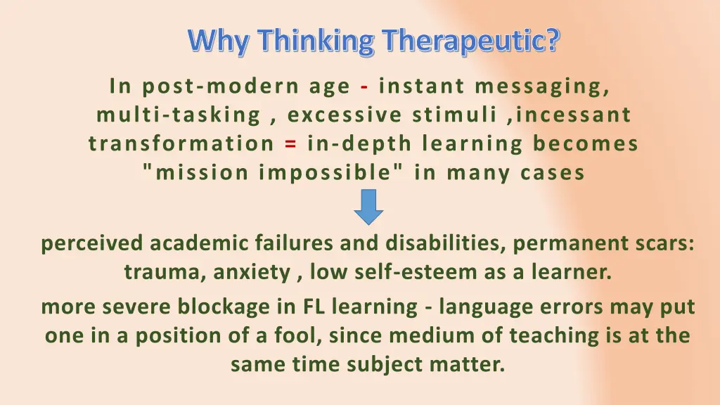 why thinking therapeutic