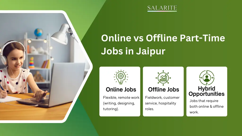 online vs offline part time jobs in jaipur