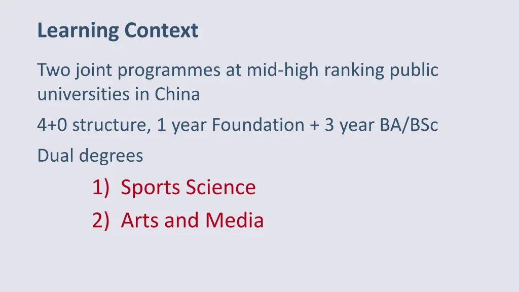 learning context
