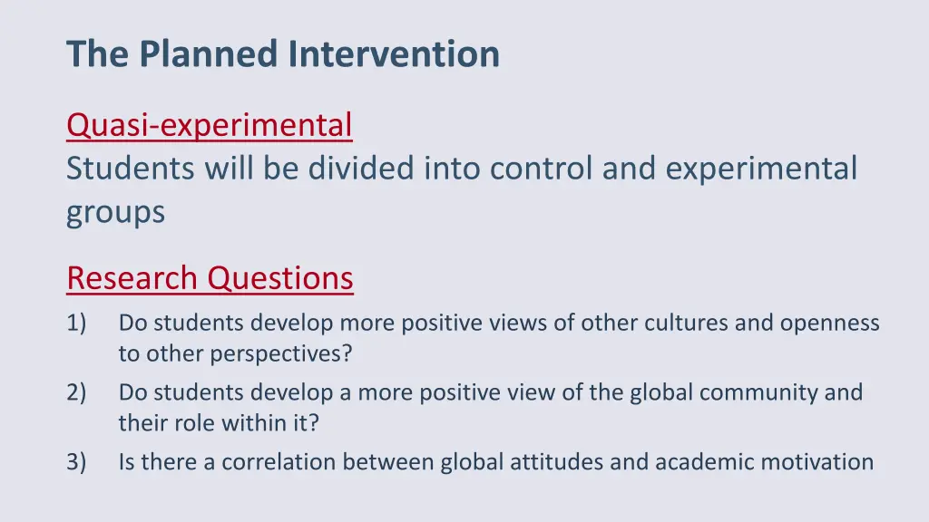 the planned intervention 3