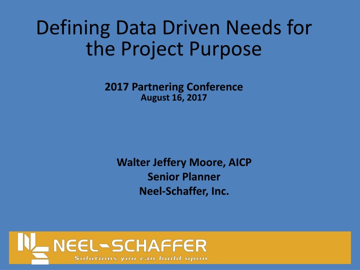 defining data driven needs for the project purpose