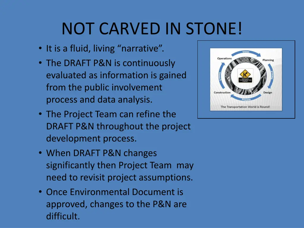 not carved in stone it is a fluid living