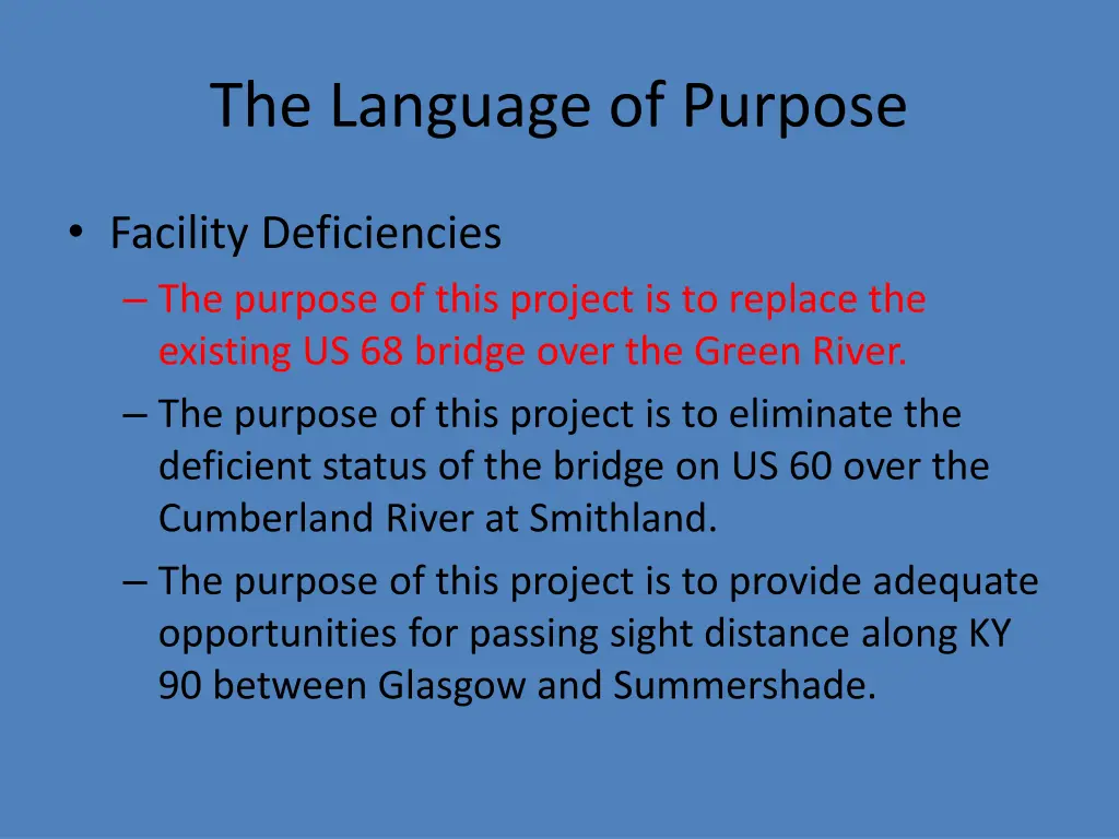 the language of purpose 1