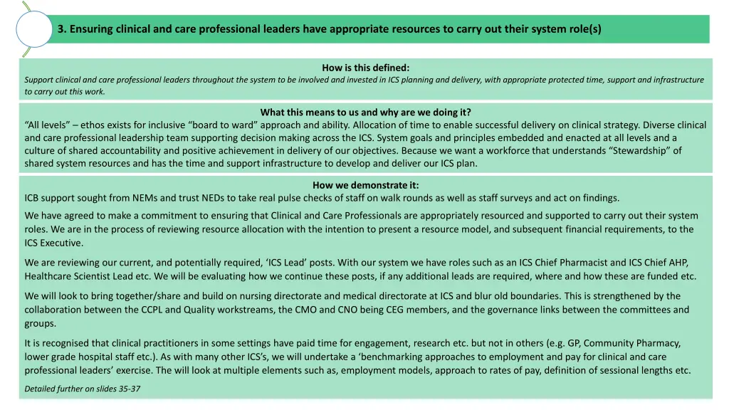 3 ensuring clinical and care professional leaders
