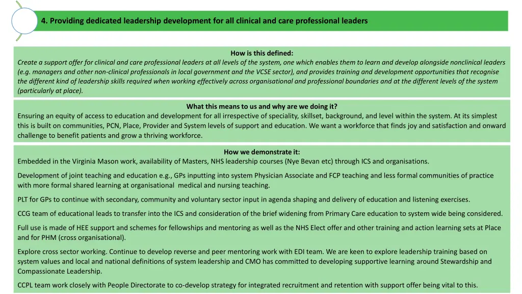 4 providing dedicated leadership development