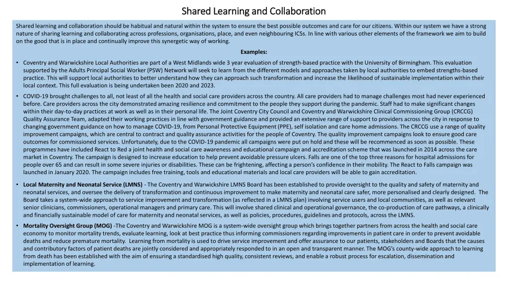 shared learning and collaboration shared learning