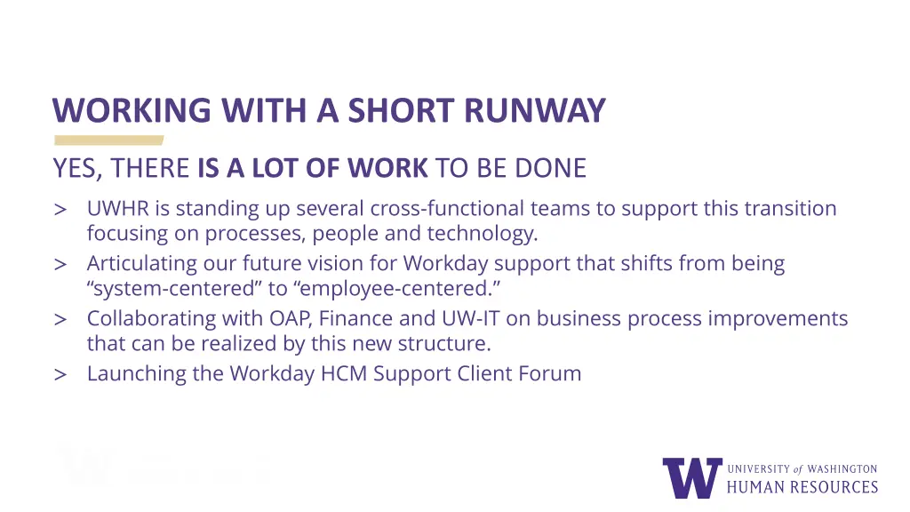 working with a short runway
